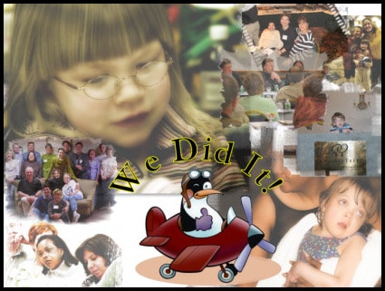 image collage with logo penguin and the words we did it